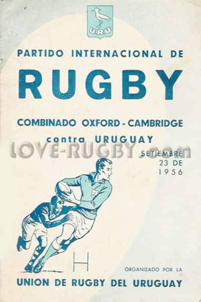 1956 Uruguay v Oxford and Cambridge Universites  Rugby Programme
